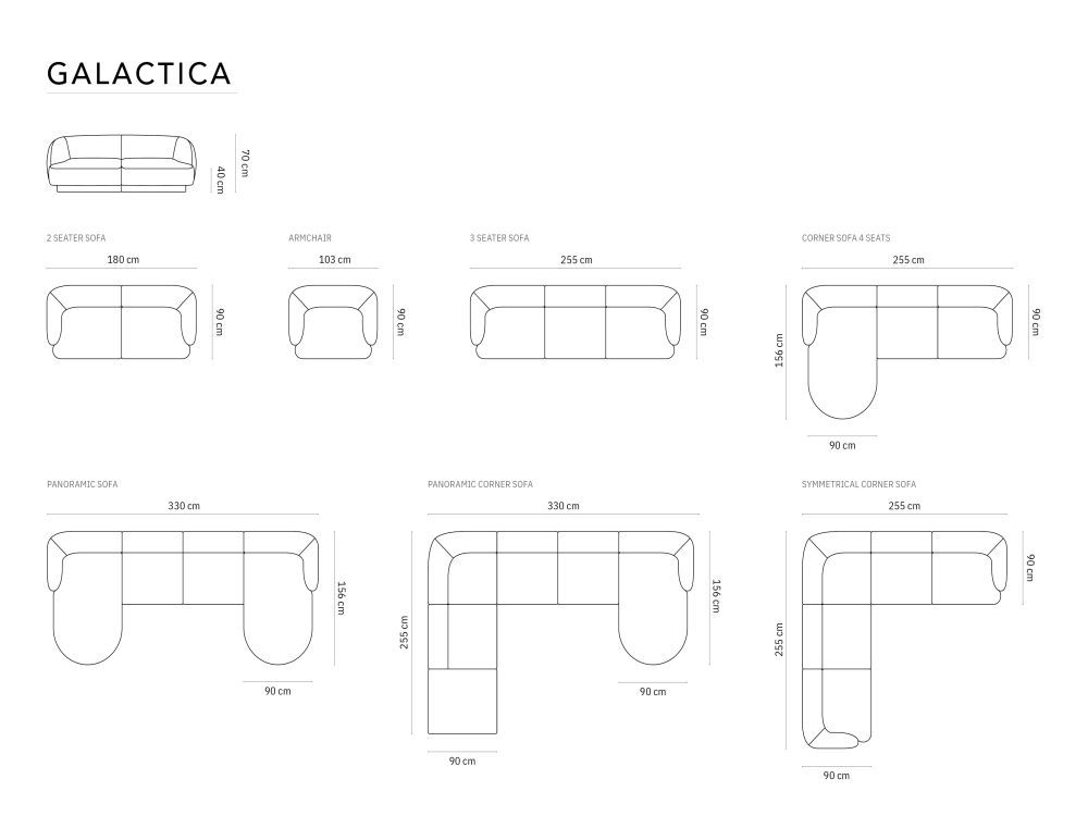 Windsor & Co Sofas Living room Galactica panoramic sofa 5 seats